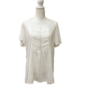 𝅺TALBOTS White Soft Cotton/Modal Pullover Short Sleeve Top